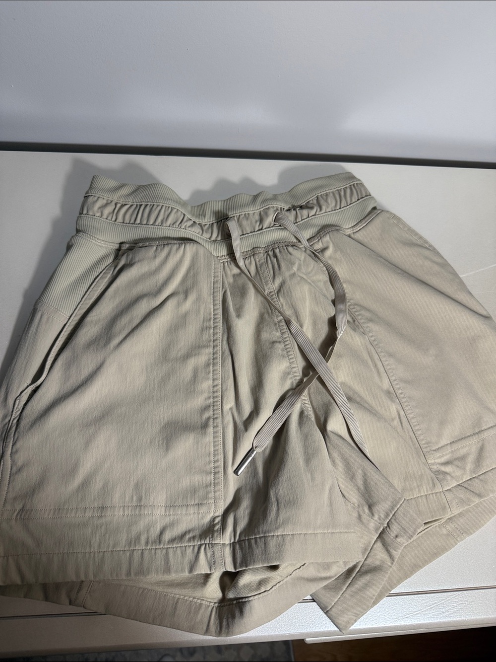 lululemon athletica Cream Drawstring Athletic Shorts